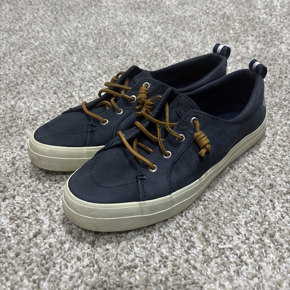 Sperry Top-Sider Crest Vibe Navy Blue Canvas Boat Shoes Women’s Size 9